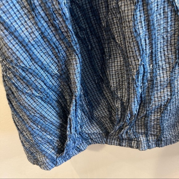 𝅺CUT LOOSE Sz L Lagenlook Button Down Blouse Tunic Unique Ribbed Texture Design - Picture 8 of 12